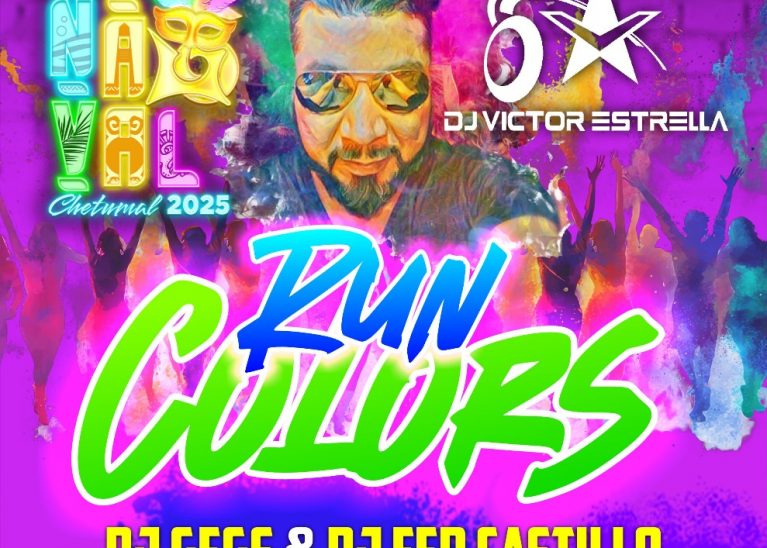 El DJ Víctor Estrella de Polymarchs se presentará en la Run Colors del Carnaval Neón Chetumal 2025
