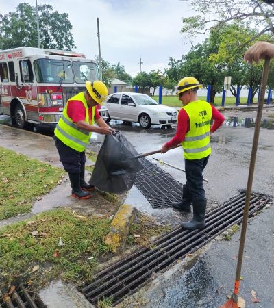 Operativo Tormenta responde de inmediato ante las lluvias y mantiene atención permanente en Chetumal.