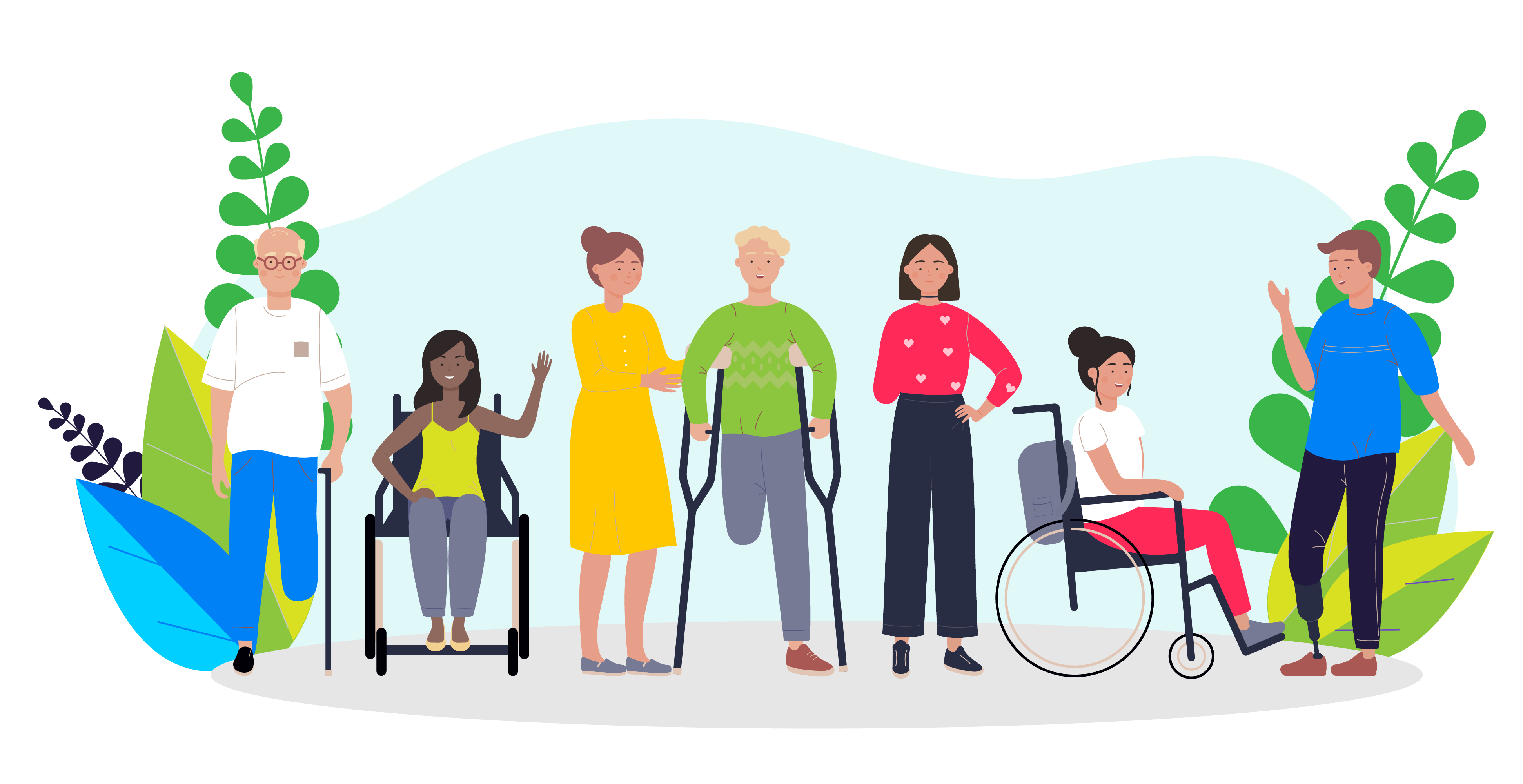 grupo de personas con alguna dispacidad visual o motora