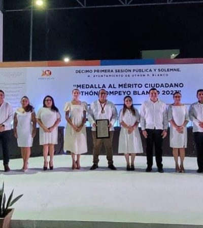 AYUNTAMIENTO ENTREGA LA “MEDALLA AL MÉRITO CIUDADANO OTHÓN POMPEYO BLANCO 2023”A IVÁN ALBERTO CARRILLO RÍOS