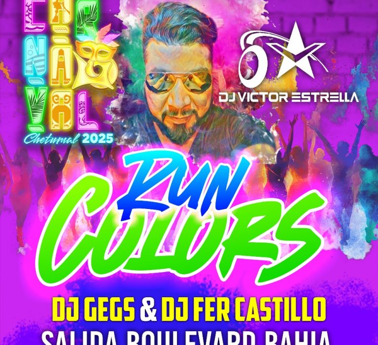 El DJ Víctor Estrella de Polymarchs se presentará en la Run Colors del Carnaval Neón Chetumal 2025