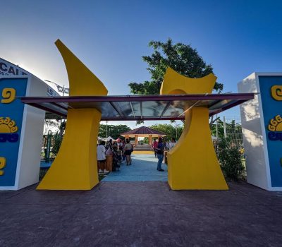 Rehabilitan domo y devuelven el brillo al parque público de Calderitas