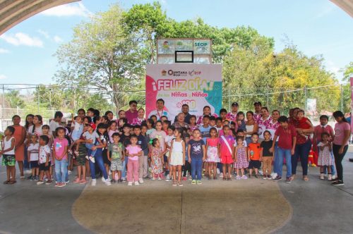 Othón P. Blanco se suma al festejo estatal del Día de la Niña y el Niño; más de 2 mil 500 menores celebran con alegría y convivencia.
