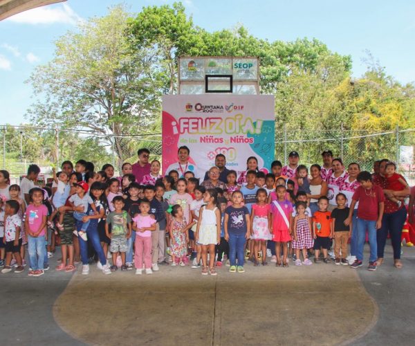 Othón P. Blanco se suma al festejo estatal del Día de la Niña y el Niño; más de 2 mil 500 menores celebran con alegría y convivencia.