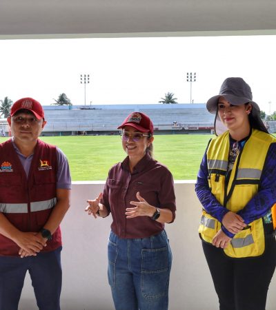 Avanza al 80% la rehabilitación del emblemático Estadio de Fútbol “10 de Abril”.