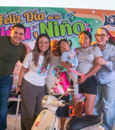 Celebra Ayuntamiento de Othón P. Blanco el día de la niña y el niño con una fiesta llena de alegría y convivencia familiar.