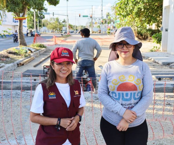 Avanza obra para reducir encharcamientos y mejorar vialidad en la colonia Forjadores.