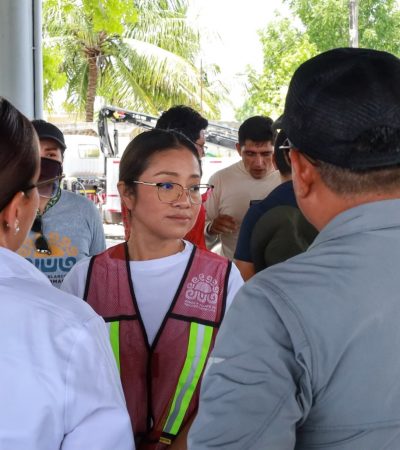Xul-Há recibe jornada integral de limpieza, iluminación y bacheo.