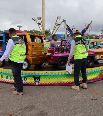 Protección Civil supervisa juegos mecánicos y puestos de comida antes de la Expofer.